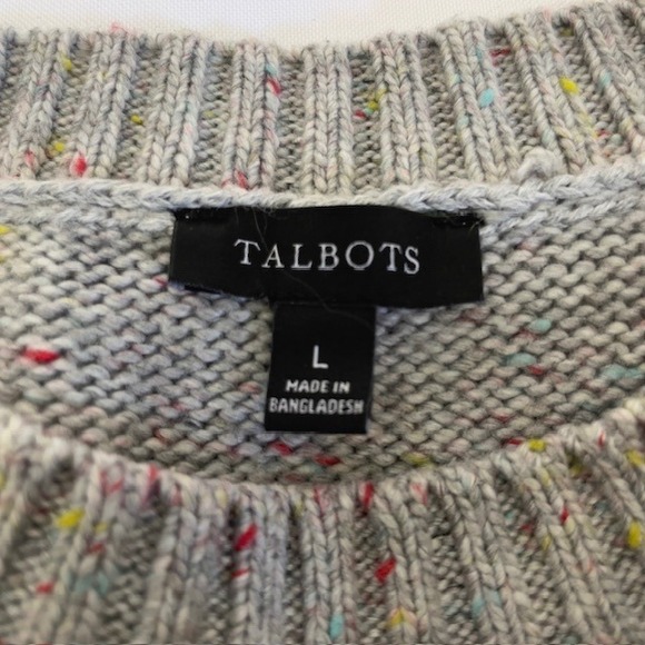 Talbots Women's Large Gray Tweed Sweater‎ Dress Long Sleeve Knee Length Winter - Picture 5 of 8